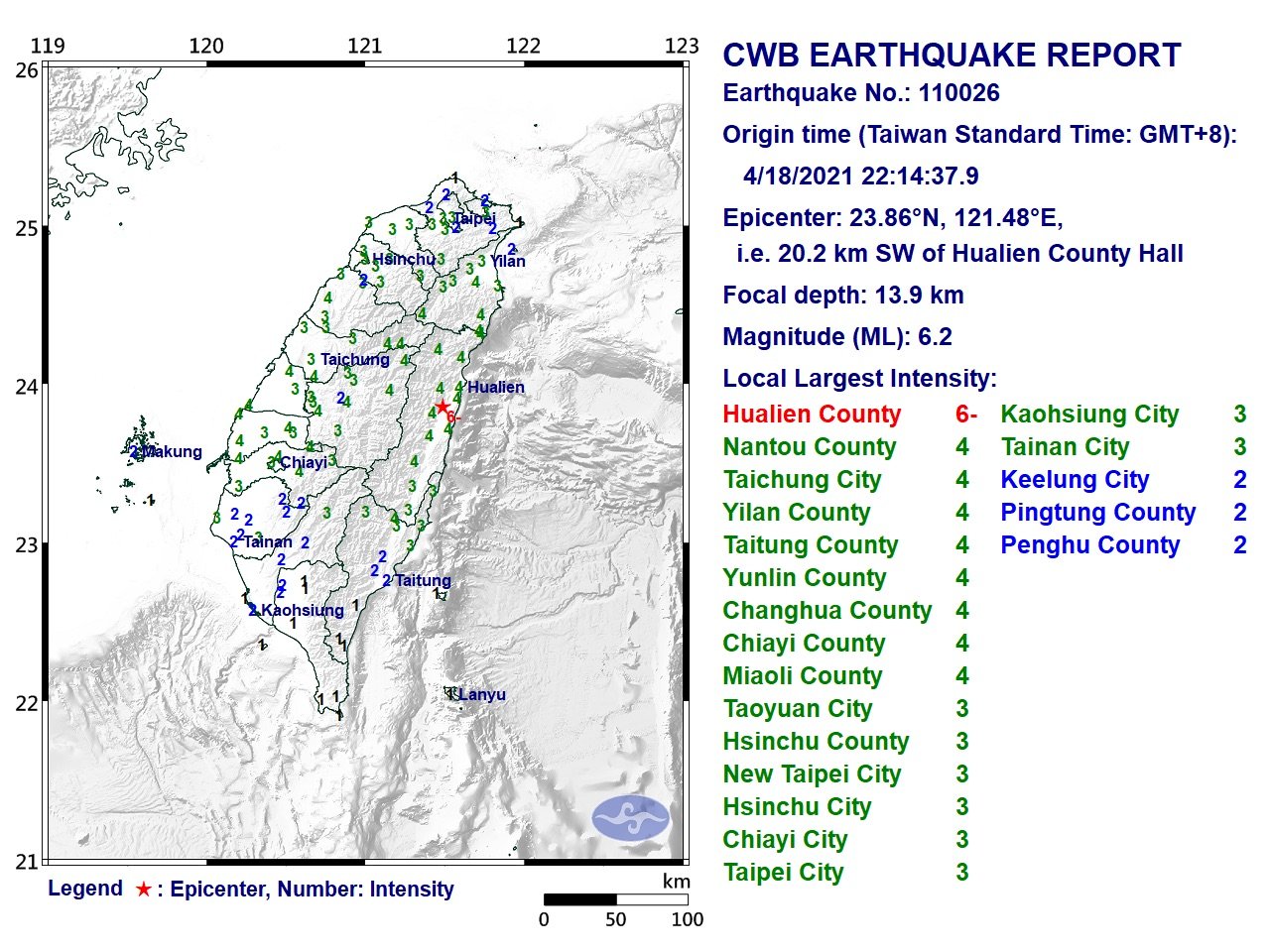 Erdbeben der Stärke 5,8 und 6,2 in Osttaiwan