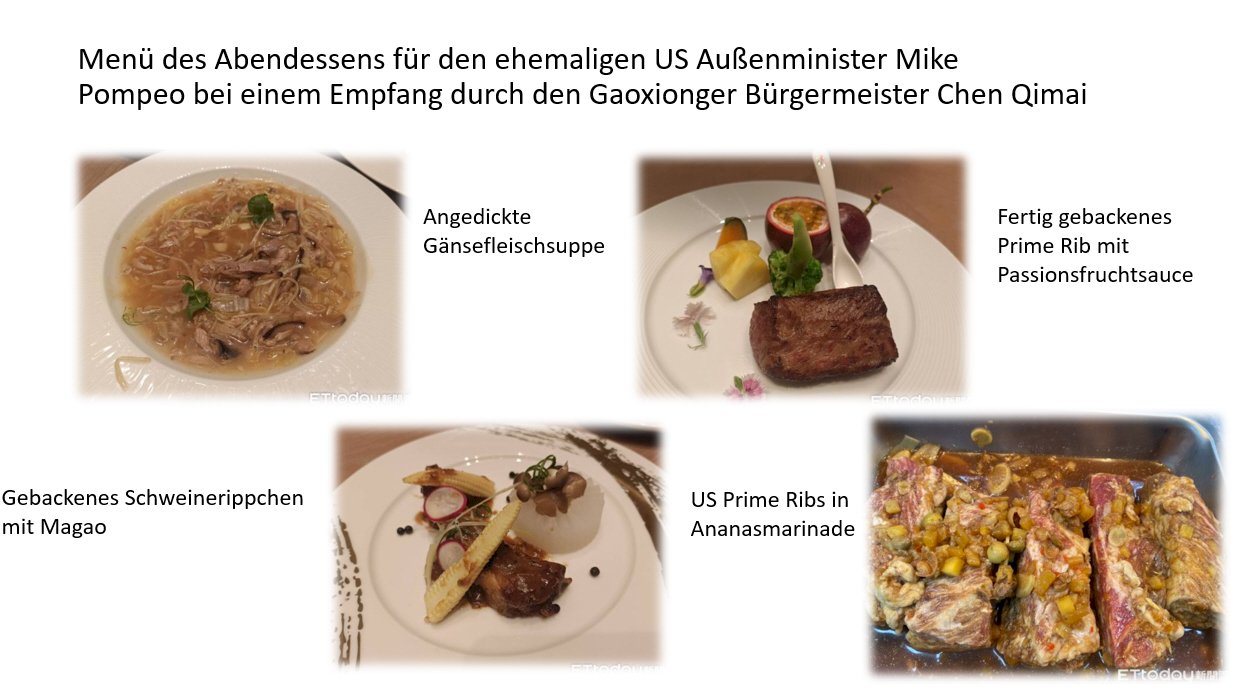 Menü für Mike Pompeo