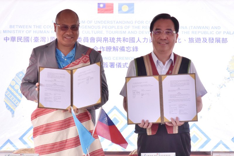 Taiwan und Palau unterzeichnen Absichtserklärung für Zusammenarbeit indigener Völker
