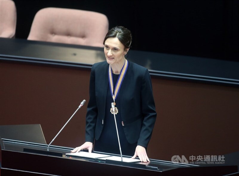 Litauische Parlamentsvorsitzende spricht in Taiwans Parlament