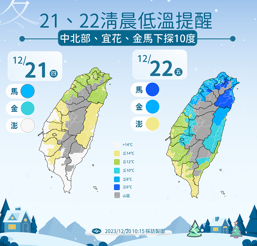 Erste Kältewelle überrollt Taiwan