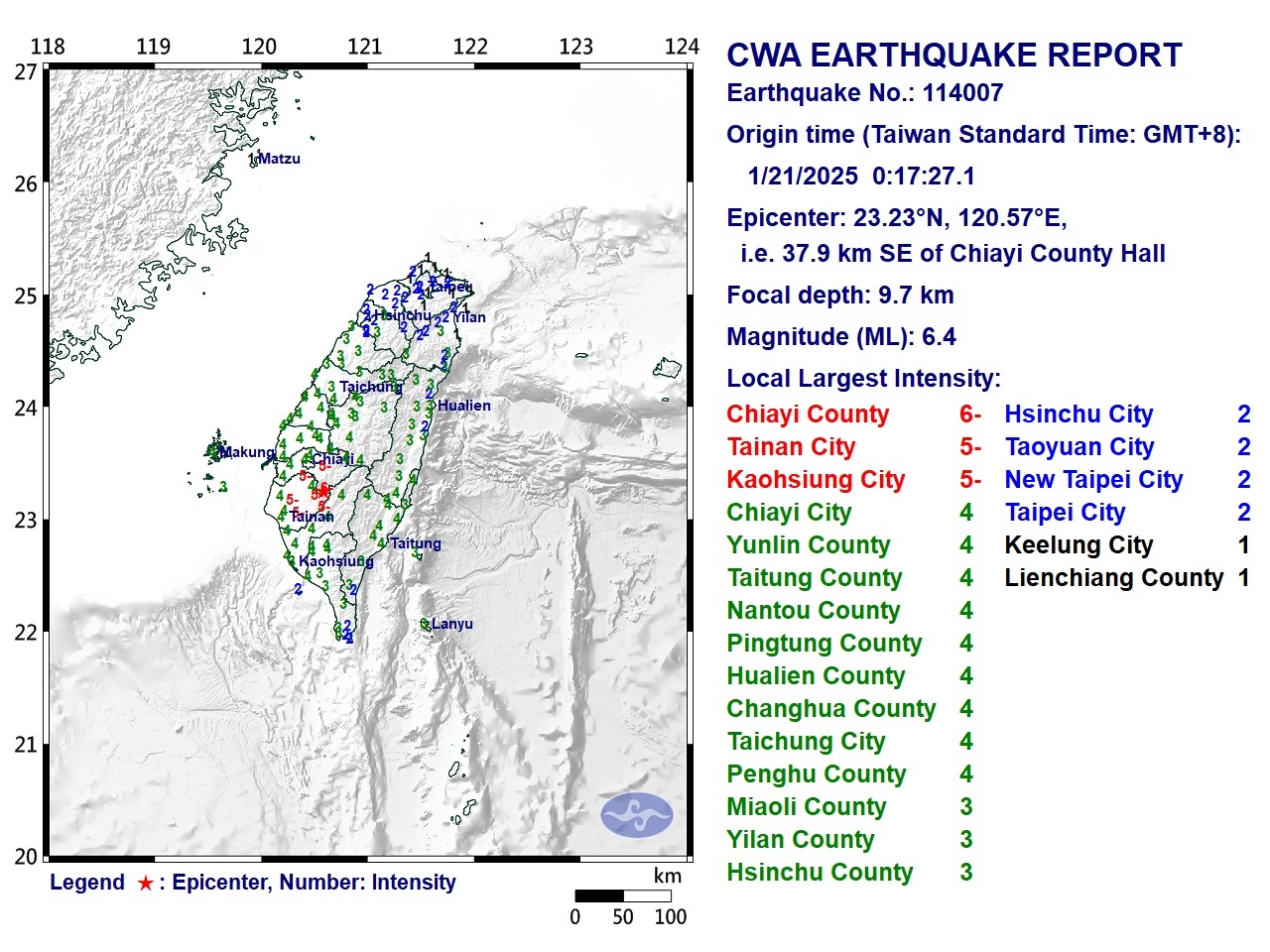 Erdbeben der Magnitude 6,4 in Südtaiwan