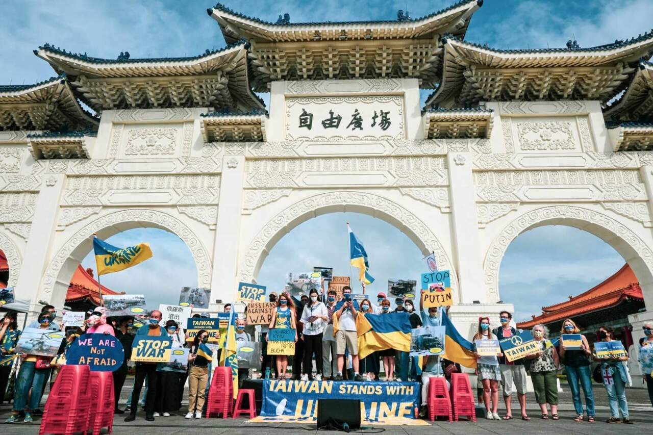 Pro-Ukraine-Kundgebung in Taipeh