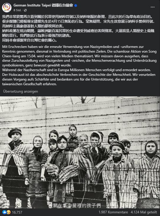 Nazi-Geste und -Symboliken eines taiwanischen Aktivisten lösen großflächige Empörung aus